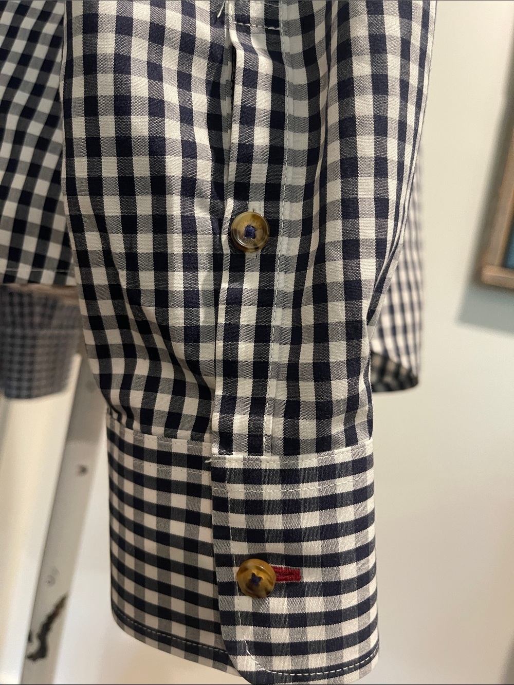 Brooks Brothers Preppy Luxury Gingham Cotton Shirt With Tortoise Buttons Size 12 - Picture 6 of 8